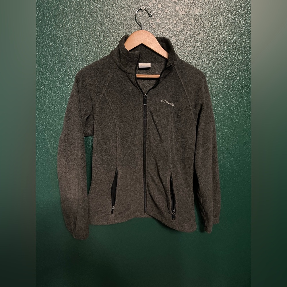 Charcoal grey Columbia fleece zip up sweatshirt